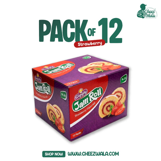 Giggly | Jam Roll Strawberry - Pack Of 12